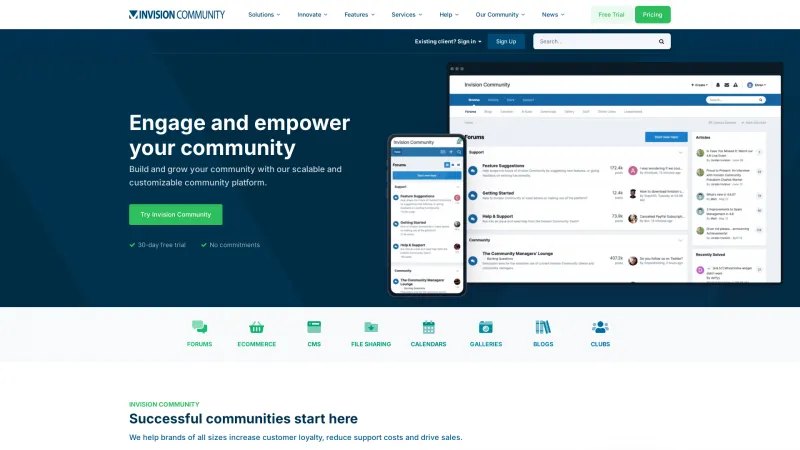 Homepage of Invision Community