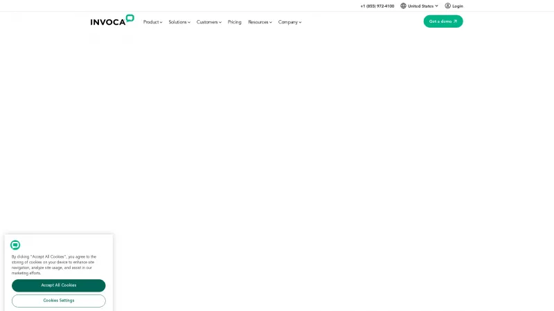 Homepage of Invoca