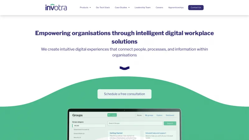 Homepage of Invotra