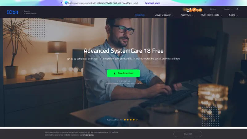 Homepage of Advanced SystemCare