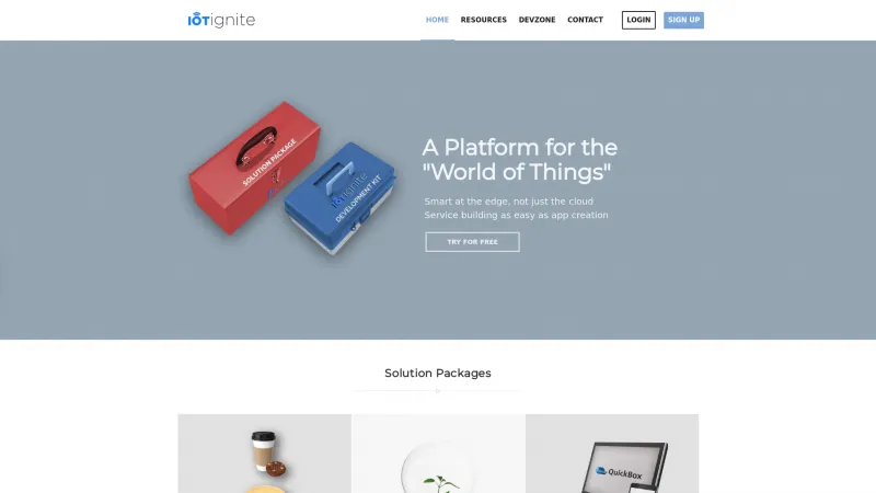 Homepage of IoT-Ignite