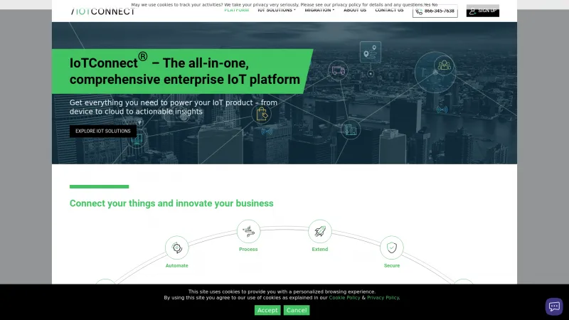 Homepage of IoTConnect