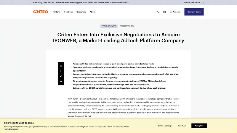 Homepage of IPONWEB