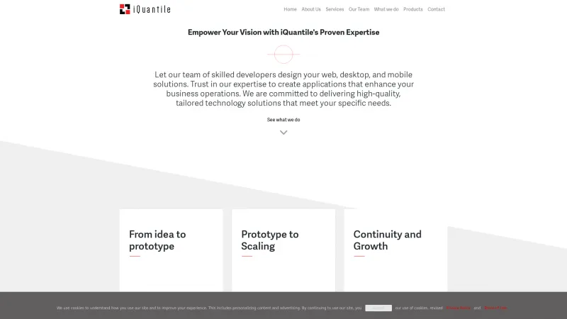 Homepage of Quantibly