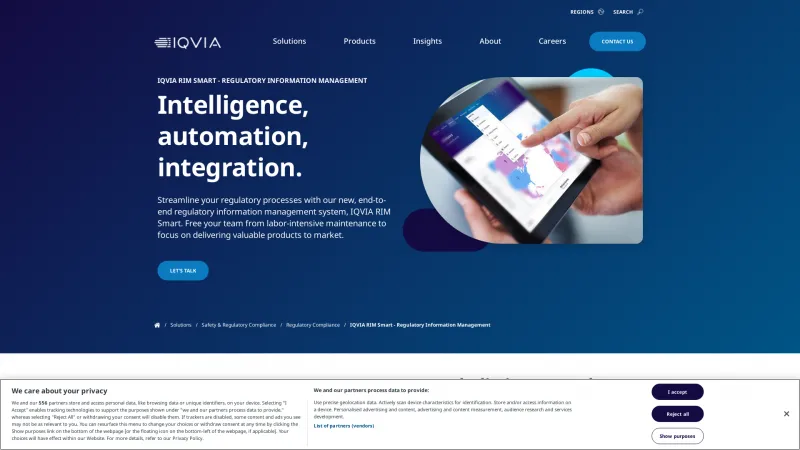 Homepage of IQVIA RIM Smart