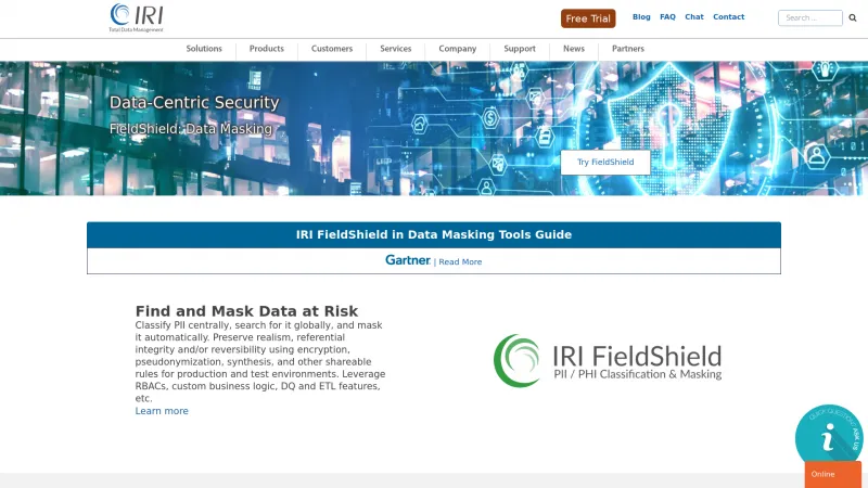 Homepage of IRI FieldShield