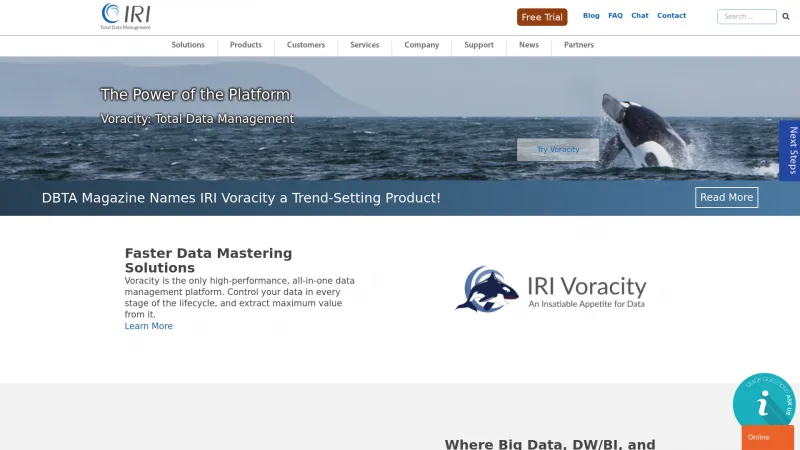 Homepage of IRI Voracity