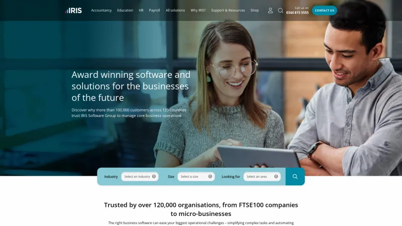 Homepage of IRIS Accountancy Suite