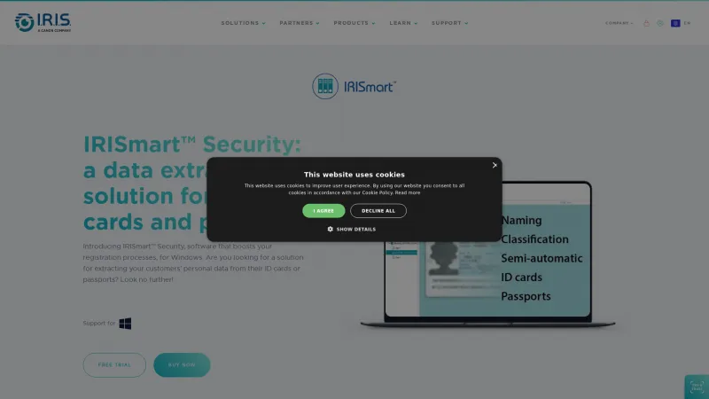 Homepage of IRISmart Security