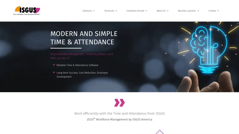 Homepage of ISGUS Time Management