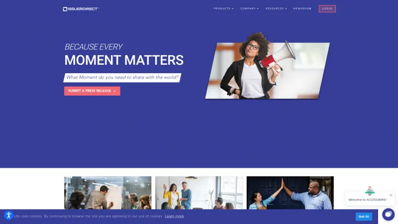 Homepage of Issuer Direct