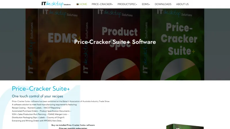 Homepage of ProductSpec+