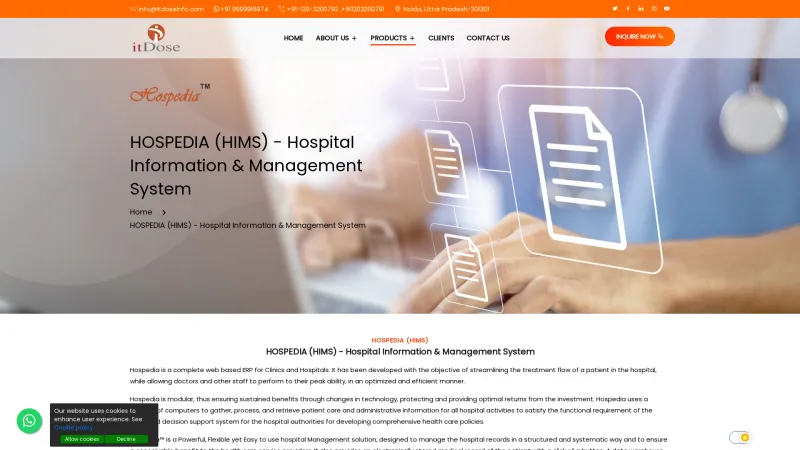 Homepage of Hospedia