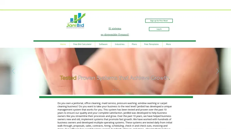 Homepage of JaniBid