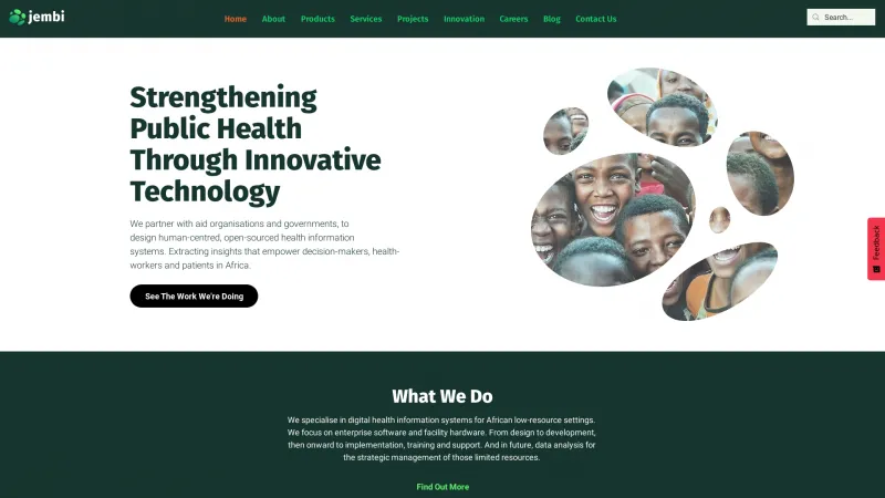 Homepage of Jembi