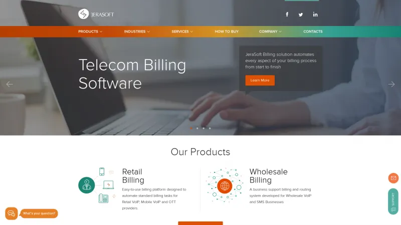 Homepage of JeraSoft Billing Platform