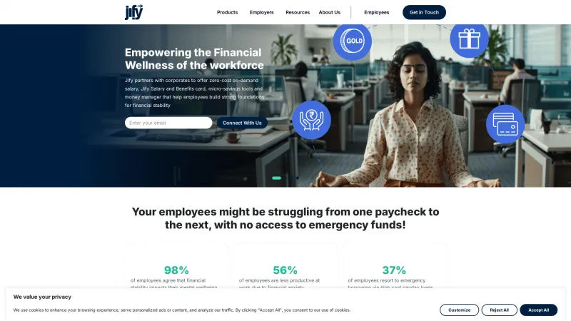 Homepage of Jify