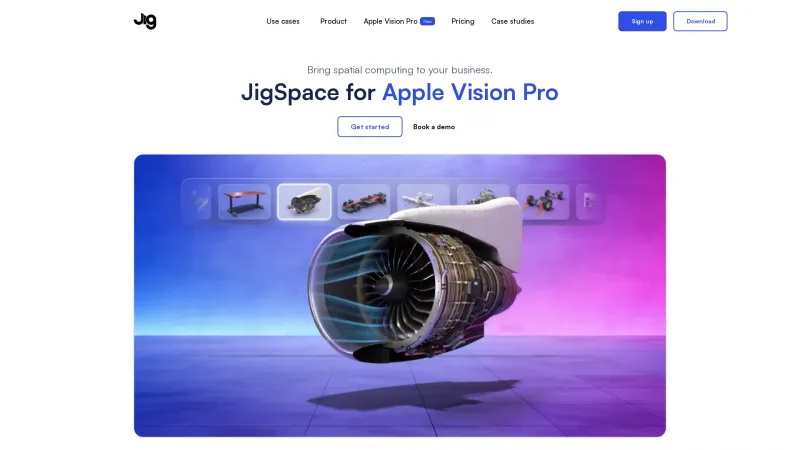 Homepage of JigSpace