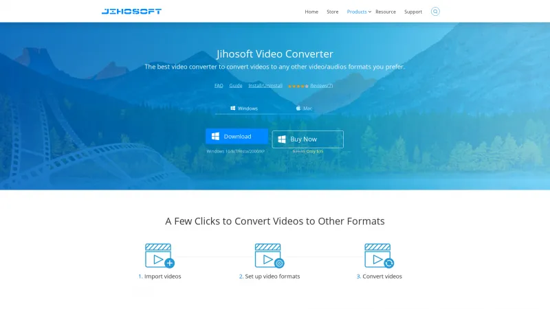 Homepage of Jihosoft Video Converter