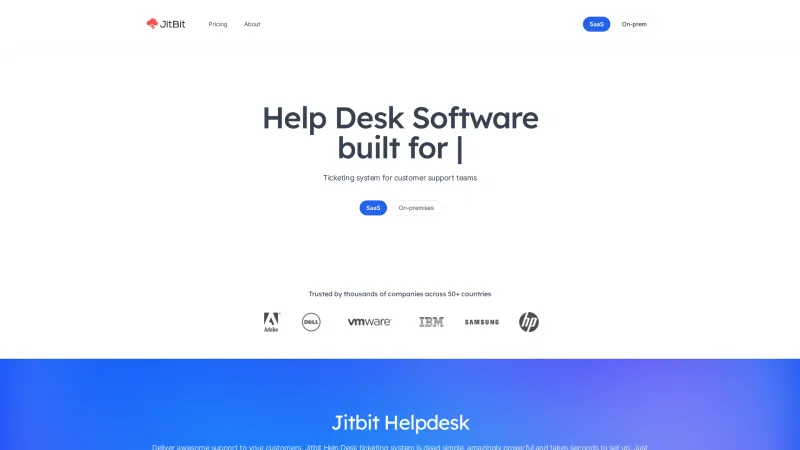 Homepage of Jitbit Help Desk