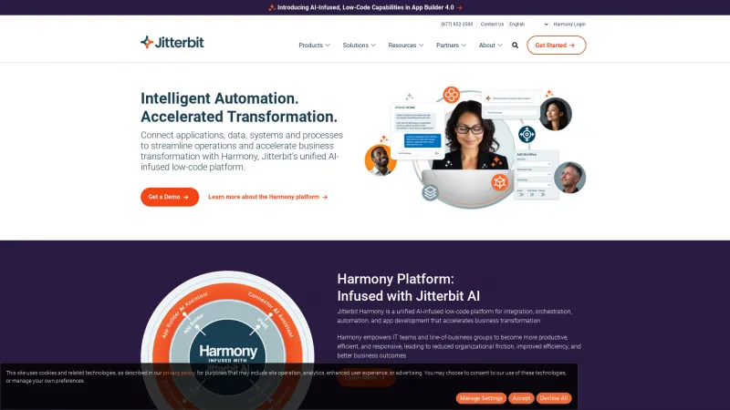 Homepage of Jitterbit