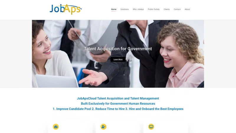 Homepage of JobAps