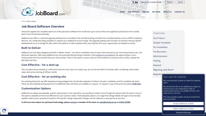 Homepage of JobBoard.com