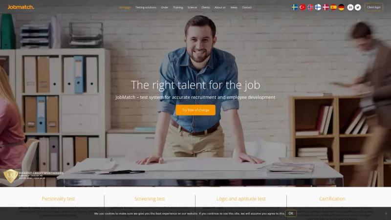 Homepage of JobMatch