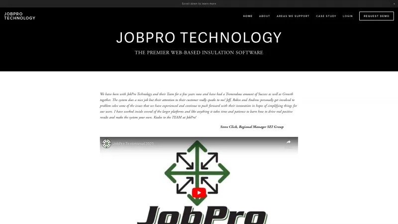 Homepage of JobPro Technology