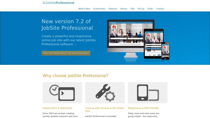 Homepage of JobSite Professional