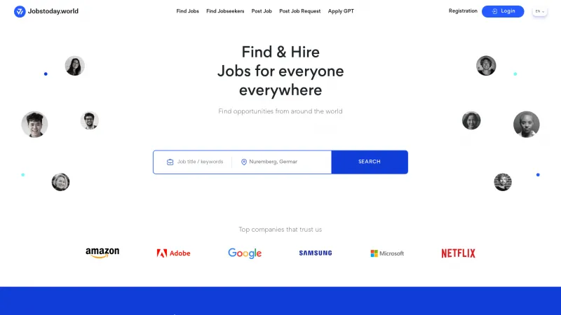 Homepage of Jobstoday.world