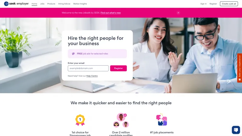 Homepage of JobStreet