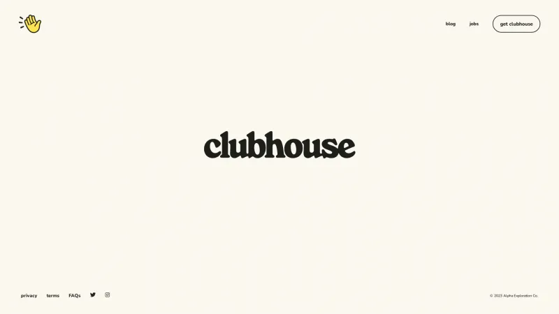 Homepage of Clubhouse