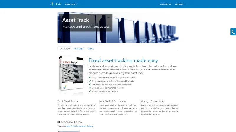 Homepage of Asset Track