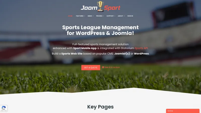 Homepage of JoomSport