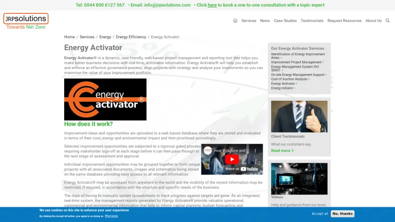 Homepage of Energy Activator