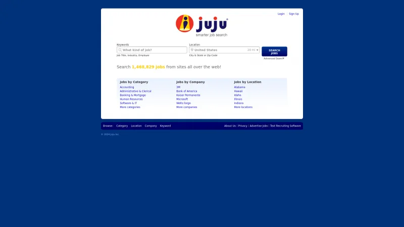 Homepage of Juju