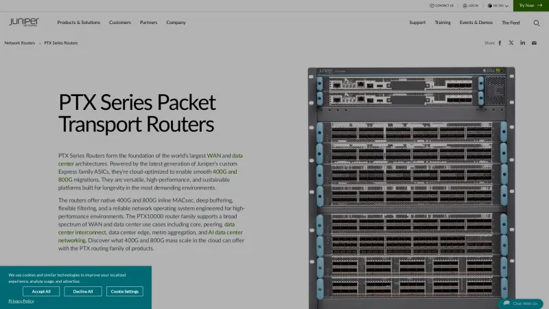 Homepage of Juniper PTX Series Routers