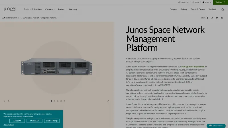 Homepage of Junos Space Network Management