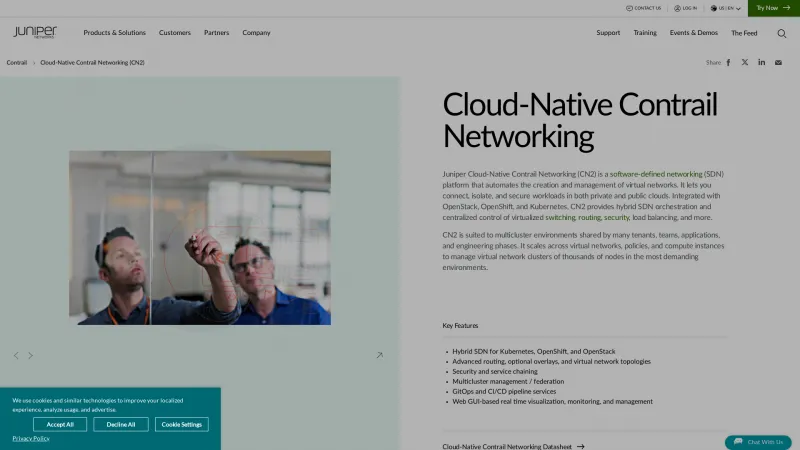 Homepage of Contrail Networking