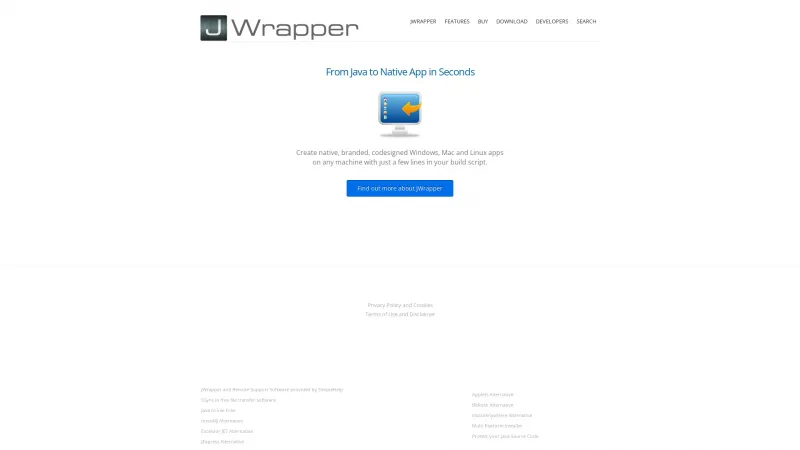 Homepage of JWrapper