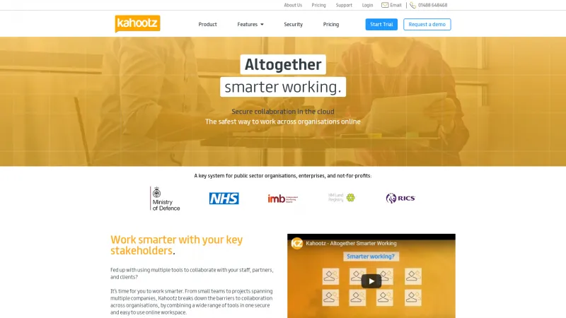 Homepage of Kahootz