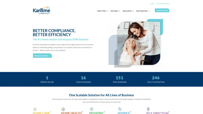 Homepage of KanTime Home Health