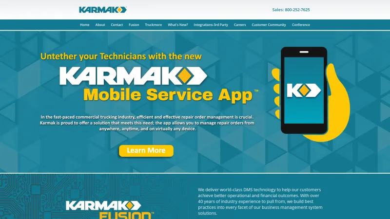 Homepage of Karmak Fusion