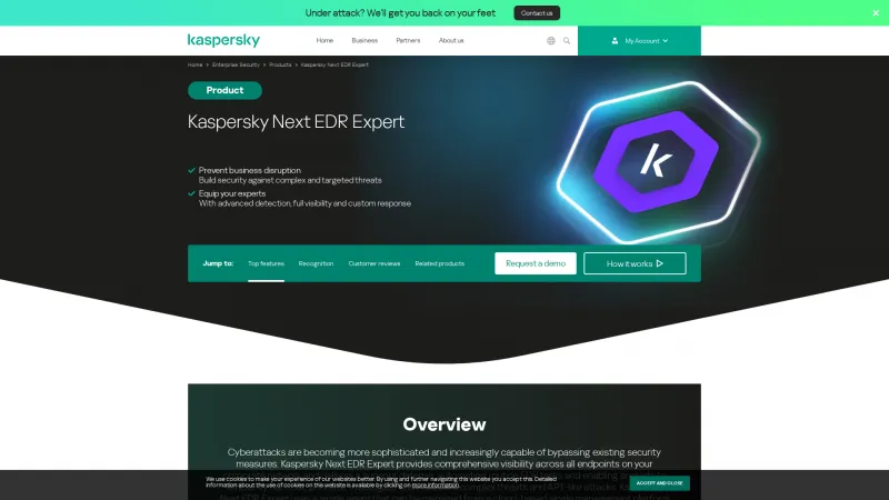 Homepage of Kaspersky EDR