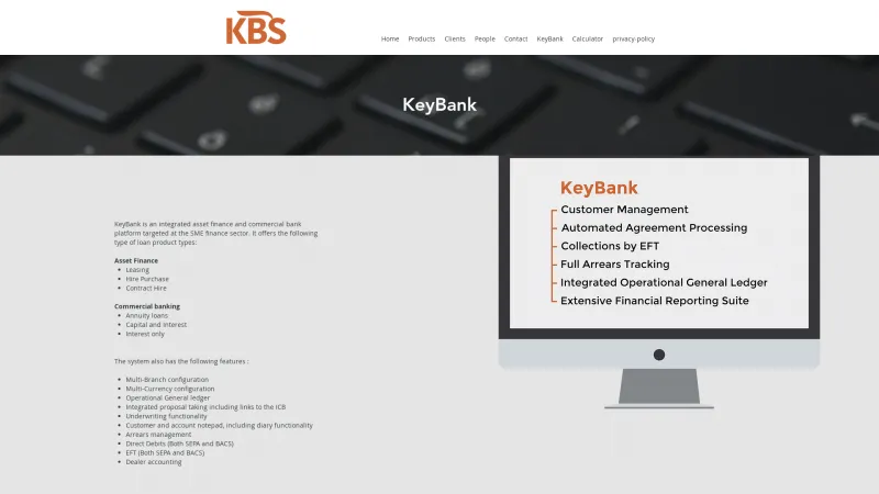 Homepage of Keybank