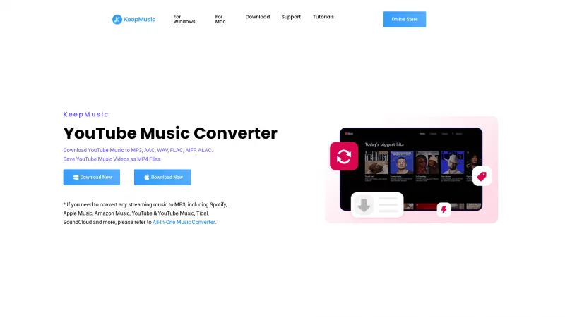 Homepage of KeepMusic