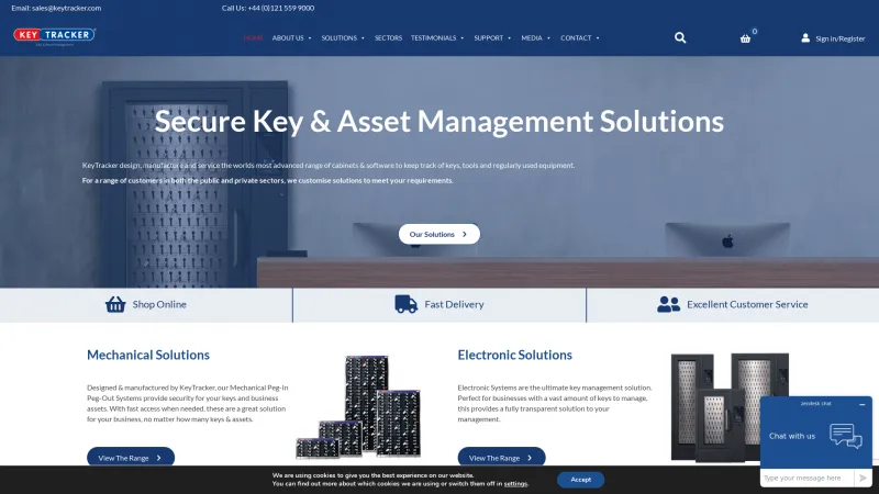 Homepage of Keytracker