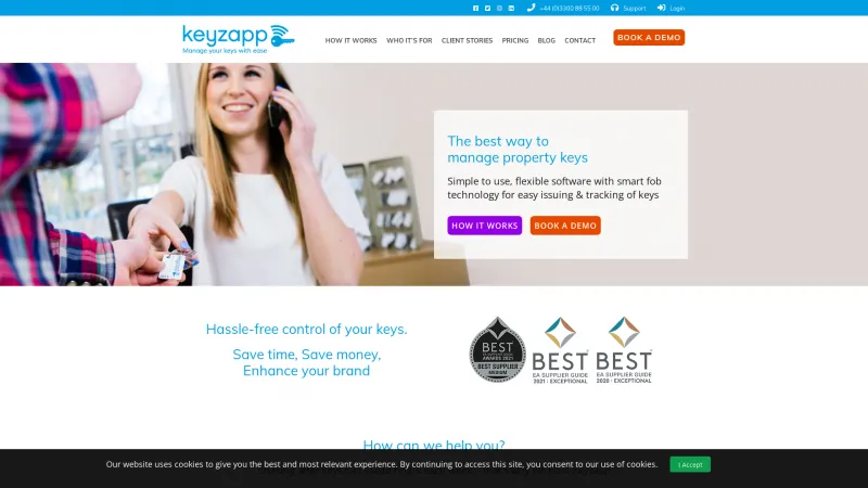 Homepage of Keyzapp