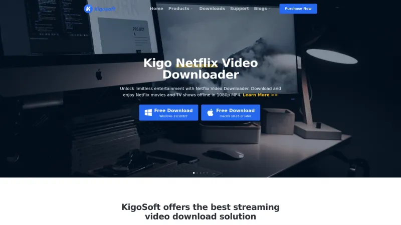 Homepage of Kigo Netflix Video Downloader